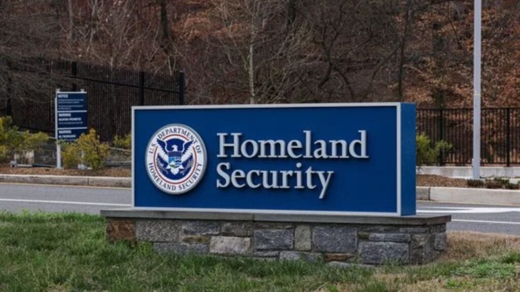 The entrance of the Department of Homeland Security's headquarters at the St. Elizabeths campus in Washington, on March 15, 2024. The Trump administration said on Sunday that people from Ukraine and Sudan would be able to keep their temporary humanitarian protections for now, allowing them to continue living in the United States. (Valerie Plesch/The New York Times)