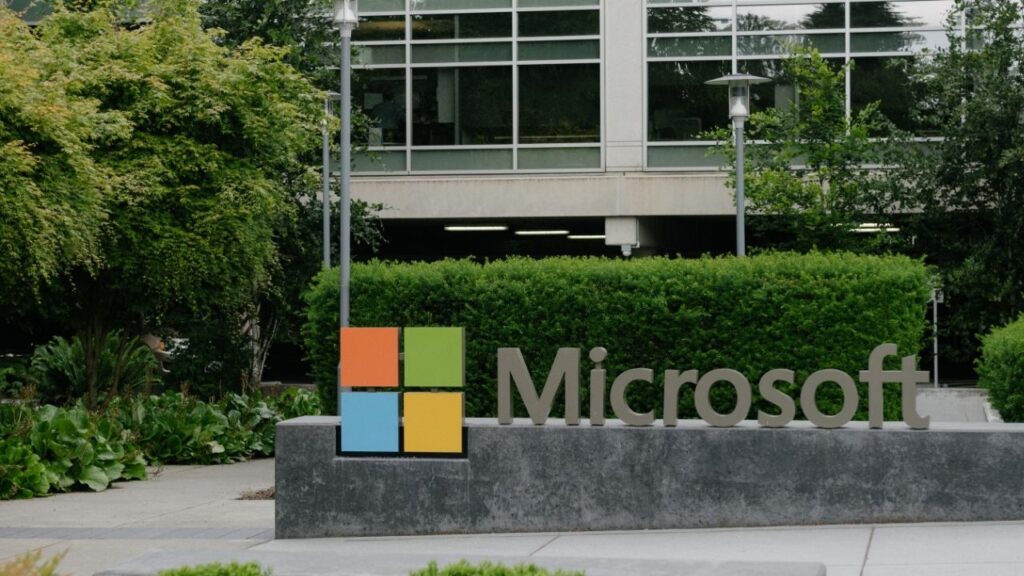 The visitor center at Microsoft’s headquarters in Redmond, Wash., on June 20, 2022. Microsoft is spending more than ever on artificial intelligence, even as it offers buyouts to a quarter of its work force. (Grant Hindsley/The New York Times)