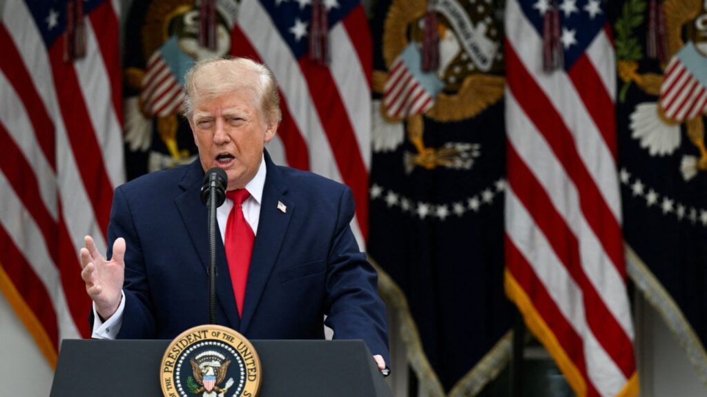 US President Donald Trump speaks as he hosts a Rose Garden lunch at the White House in Washington, DC, US, October 15, 2026. REUTERS/Annabelle Gordon