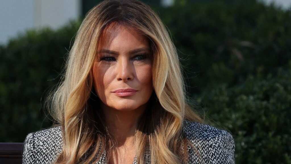 US first lady Melania Trump attends a ceremony during which President Donald Trump signs an executive order on women's health, spearheaded by first lady Melania Trump, in the Rose Garden at the White House in Washington, DC, US, October 19, 2026. REUTERS/Umit Bektas