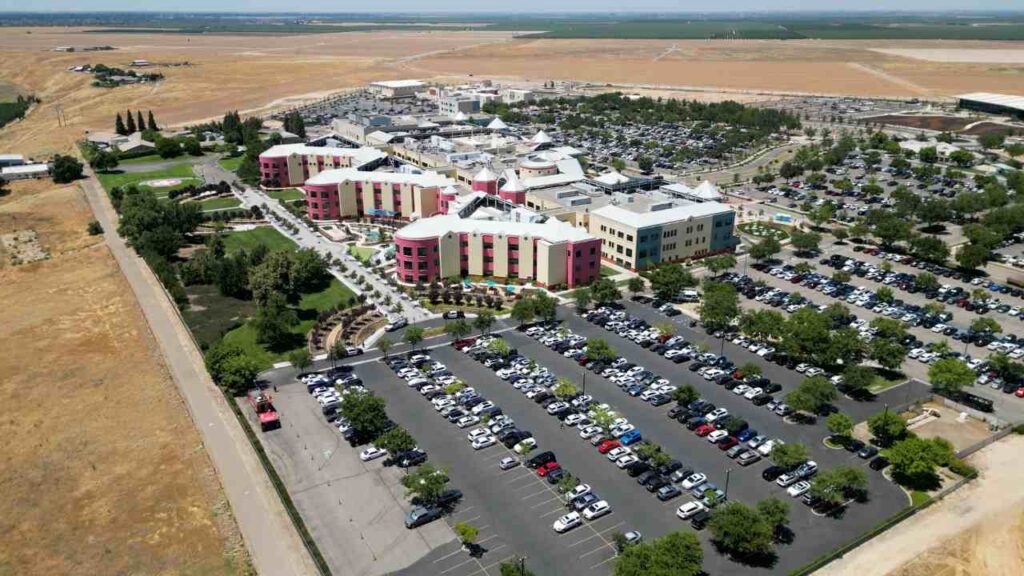 Arial view of Valley Children's Hospital in Madera County, 2023. (GV Wire/Jahz Tello)