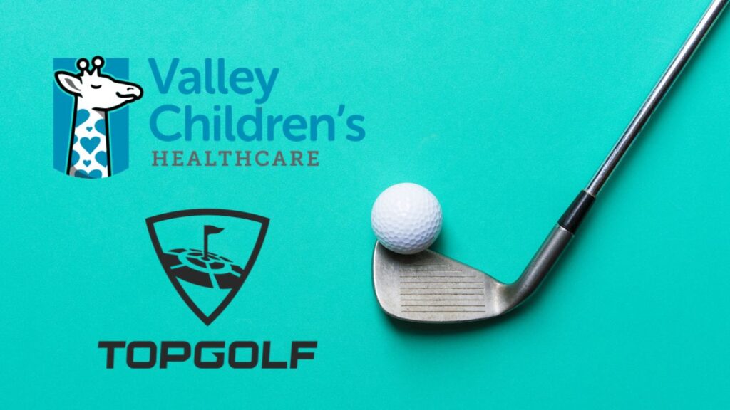 Valley Children’s Healthcare and Topgolf broke ground Tuesday on a 72-bay entertainment venue expected to open in summer 2027. (GV Wire Composite)